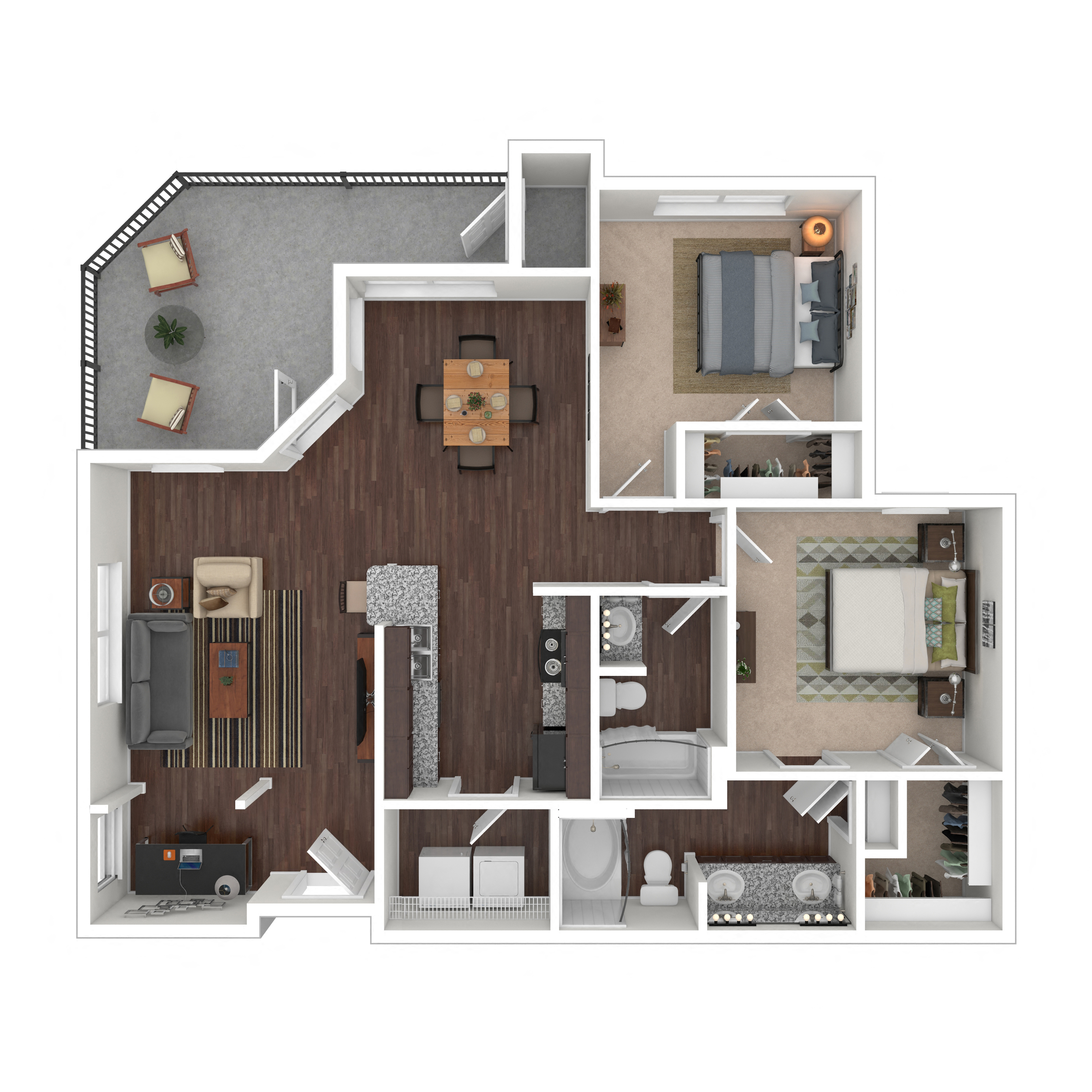 Floor plan layout diagram for 2B